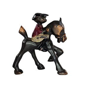 K&O Co Vintage 1935 Kronheim Oldenbusch  Jockey Horse Solid Brass Figurine FLAW